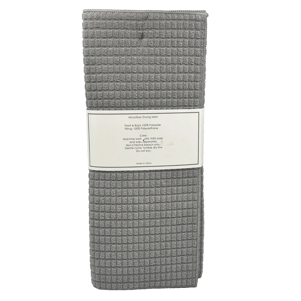 Serenity Living 2-Pack Microfiber Dish Drying Mats 15x19 & 18x24-Gray